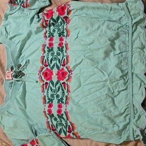 Y2K Juicy Couture embroidered boho blouse Size 6
